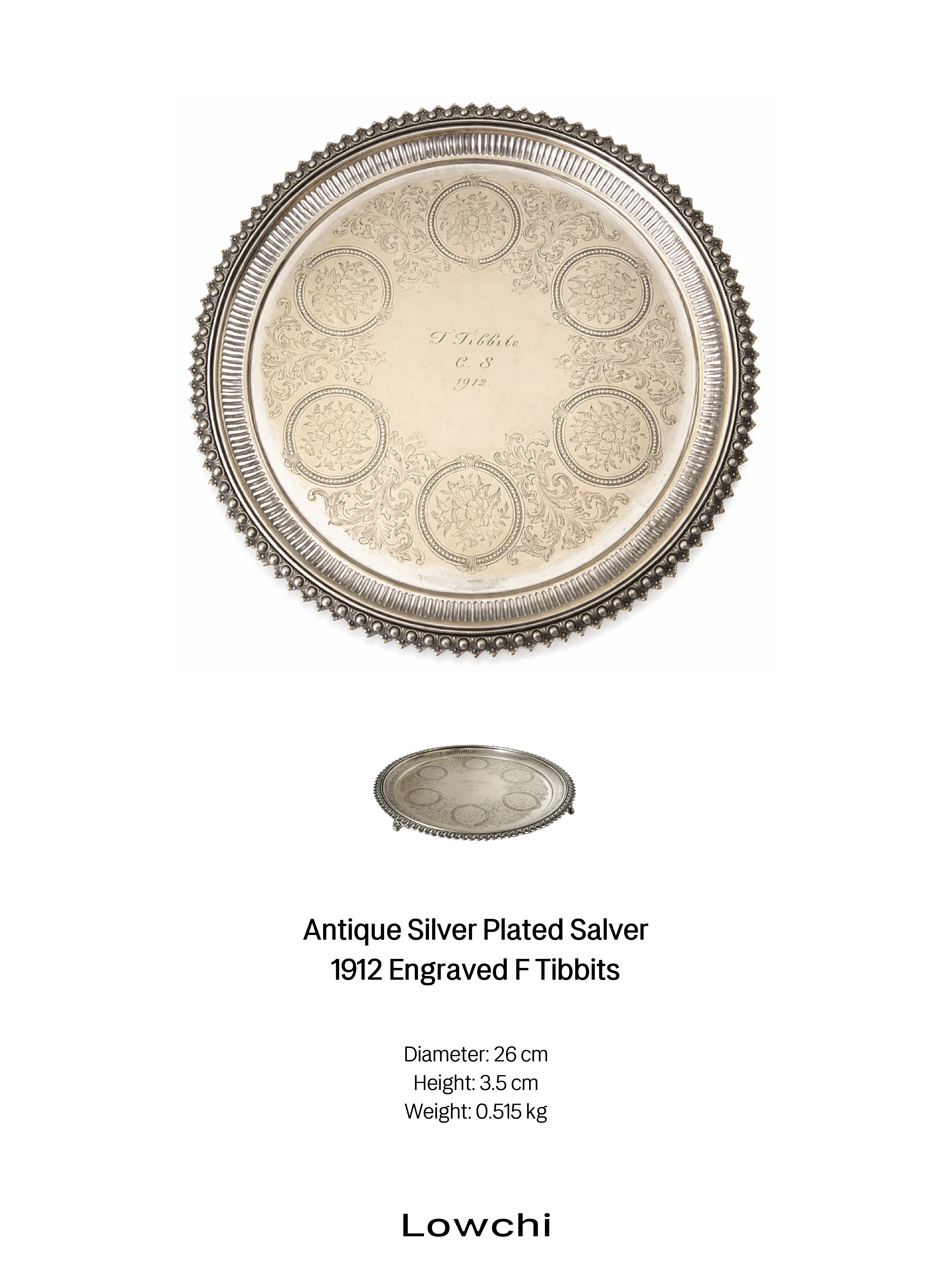 LOWCHI Home 014 antique silver plated salver